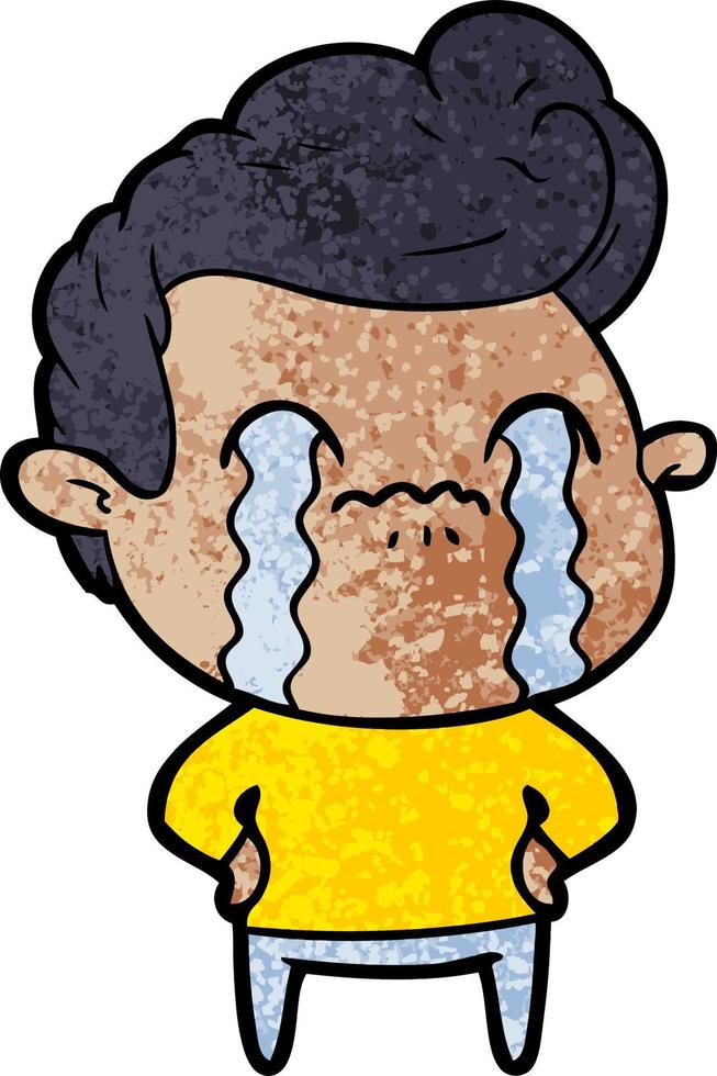 cartoon man crying vector