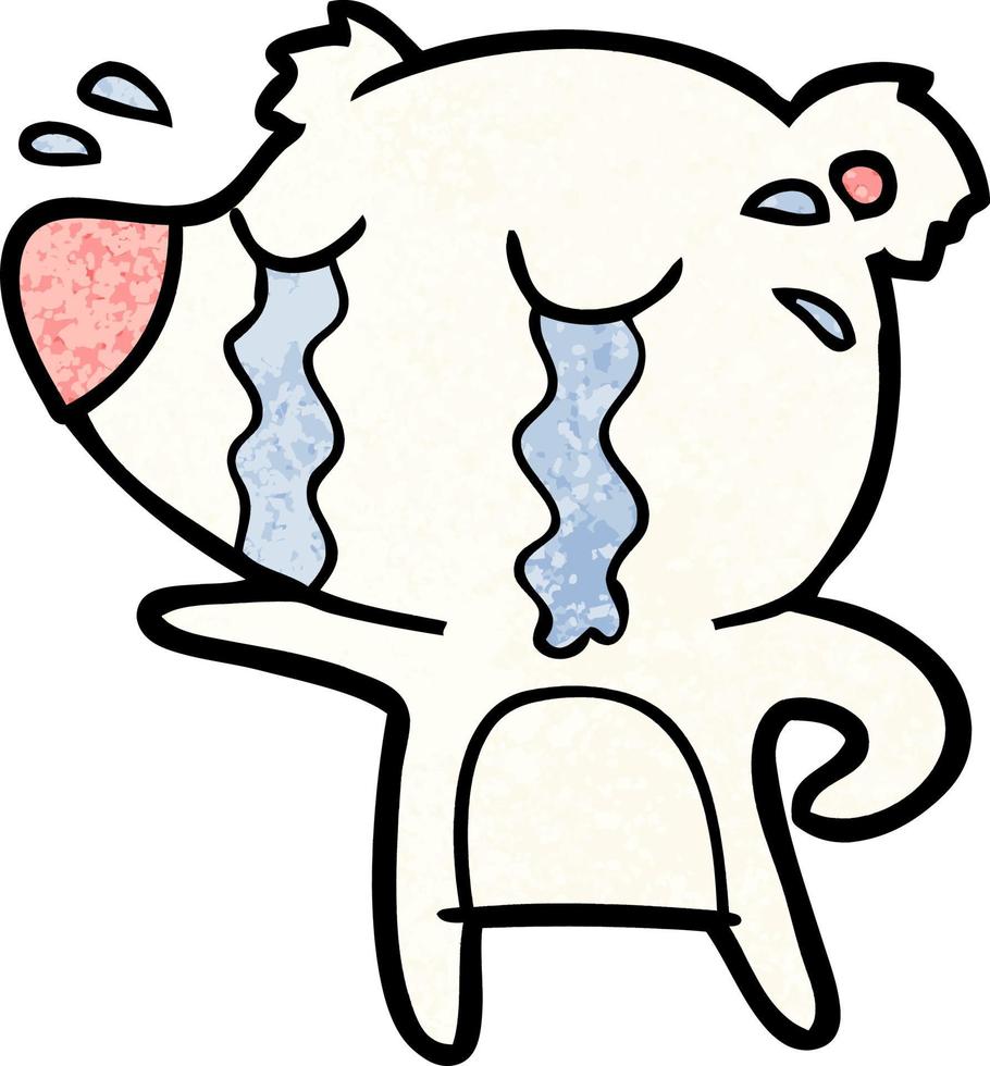sad little polar bear cartoon vector