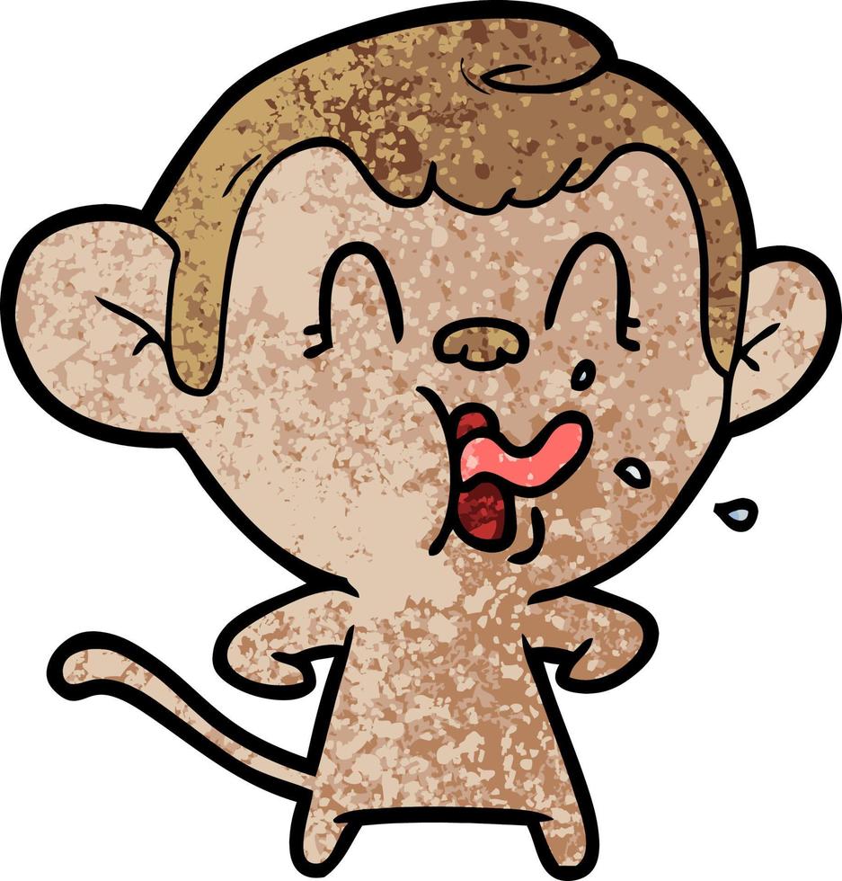 crazy cartoon monkey vector