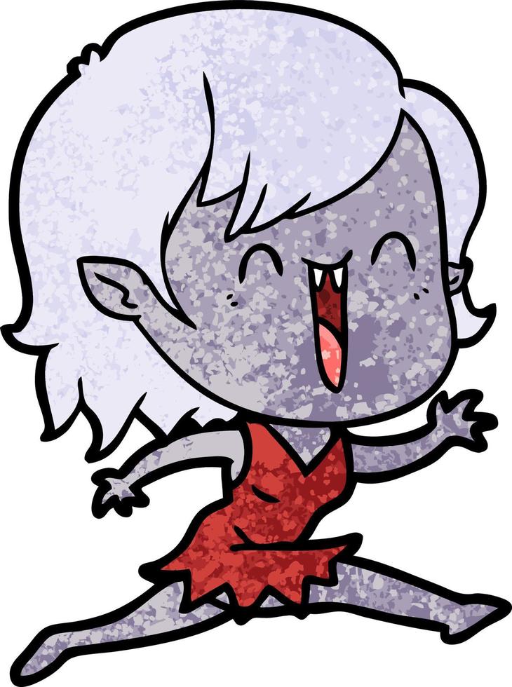 linda chica vampiro feliz de dibujos animados vector