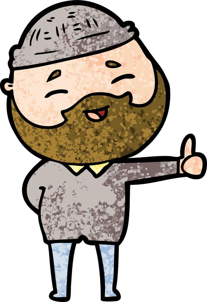 cartoon happy bearded man vector