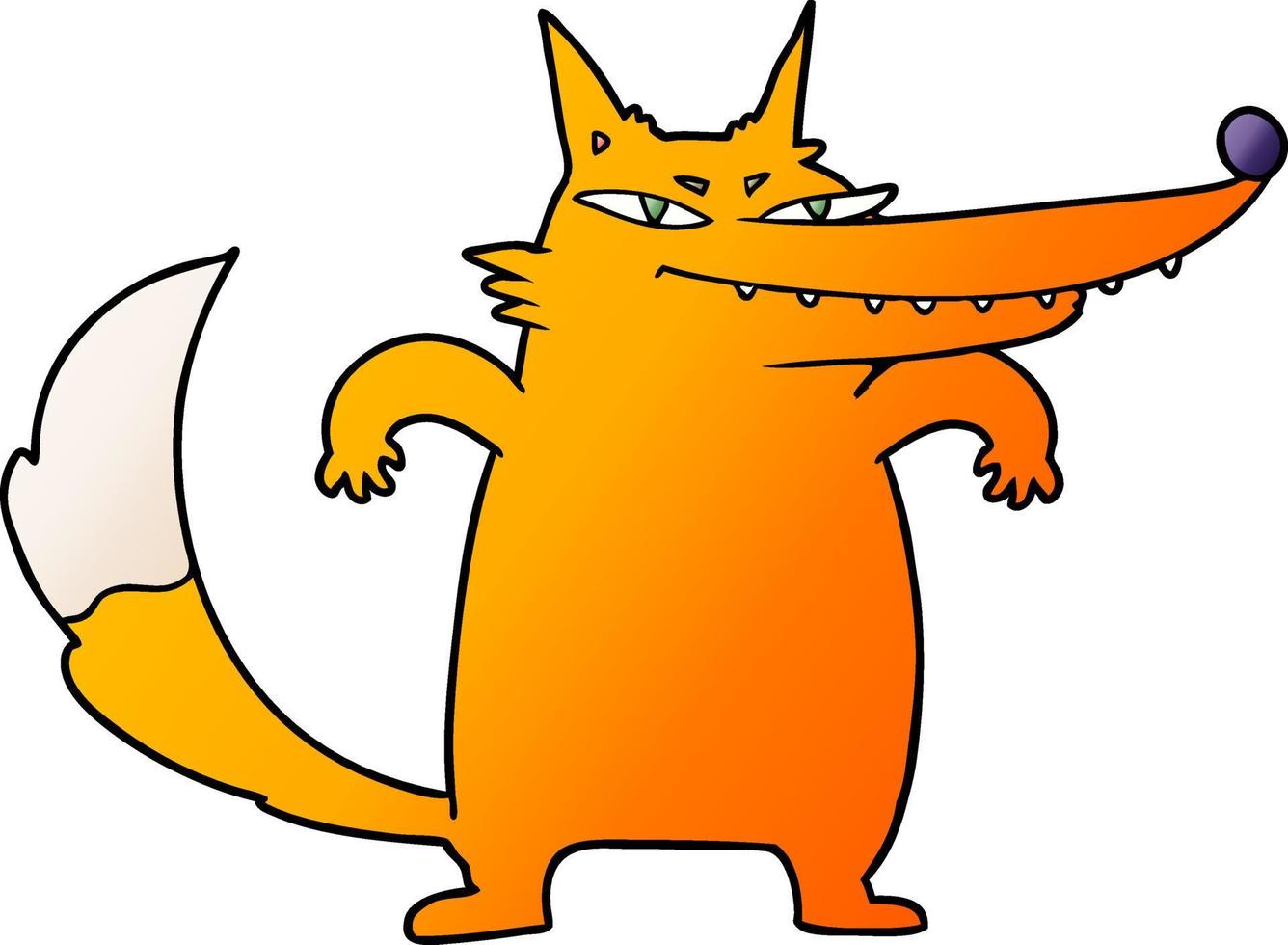 fat fox cartoon character vector