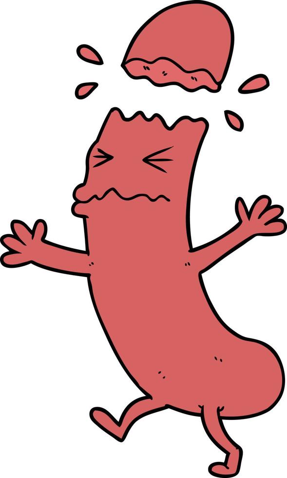 funny cartoon sausage character vector