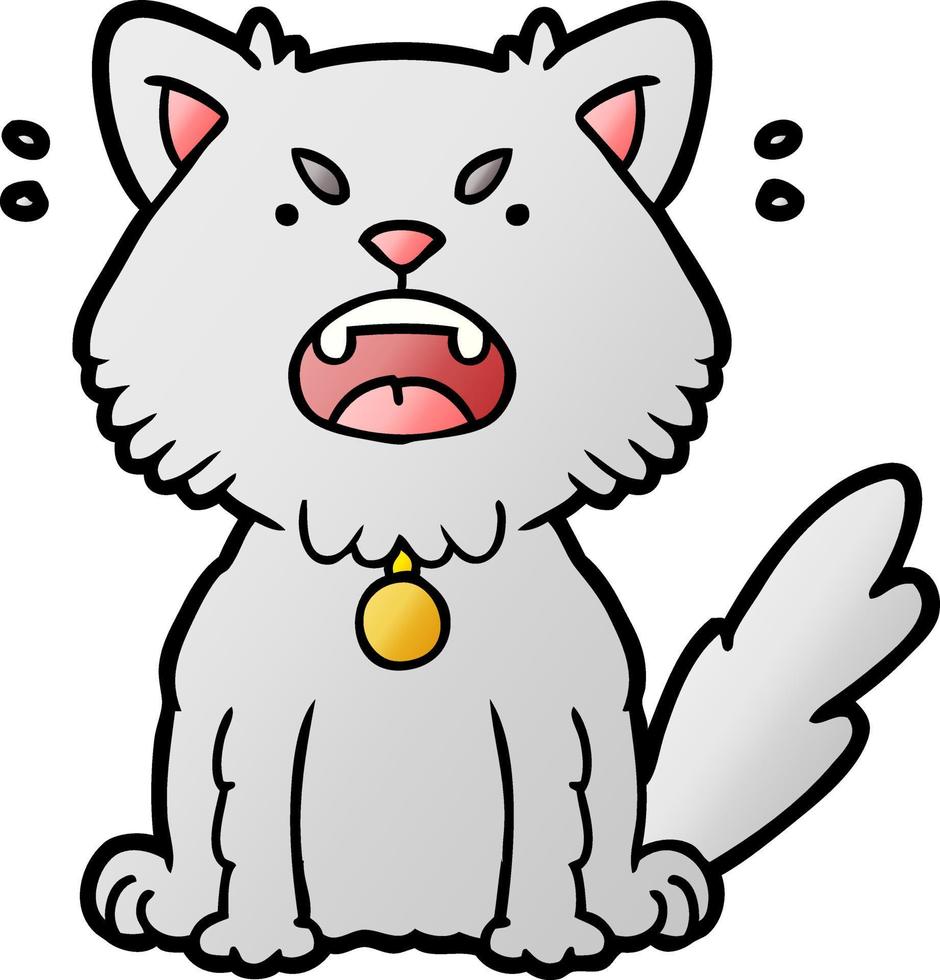 cartoon angry cat vector