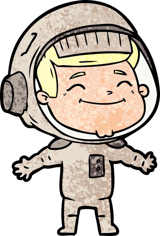 astronauta de dibujos animados feliz vector