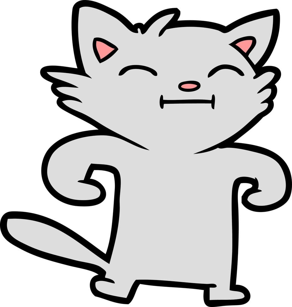happy cartoon cat vector