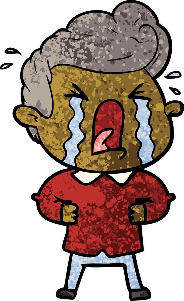 cartoon crying man vector