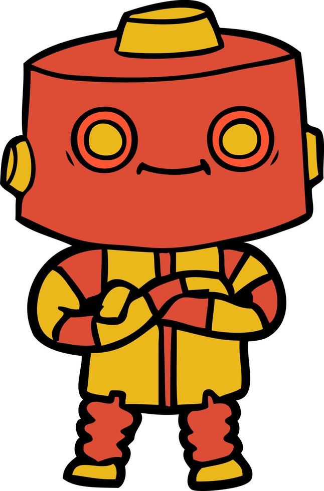 cartoon doodle character robot vector