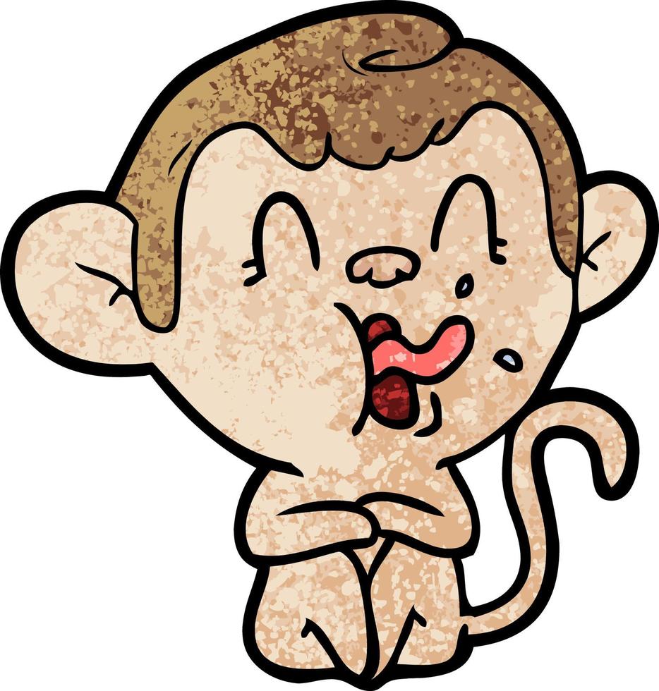 crazy cartoon monkey vector