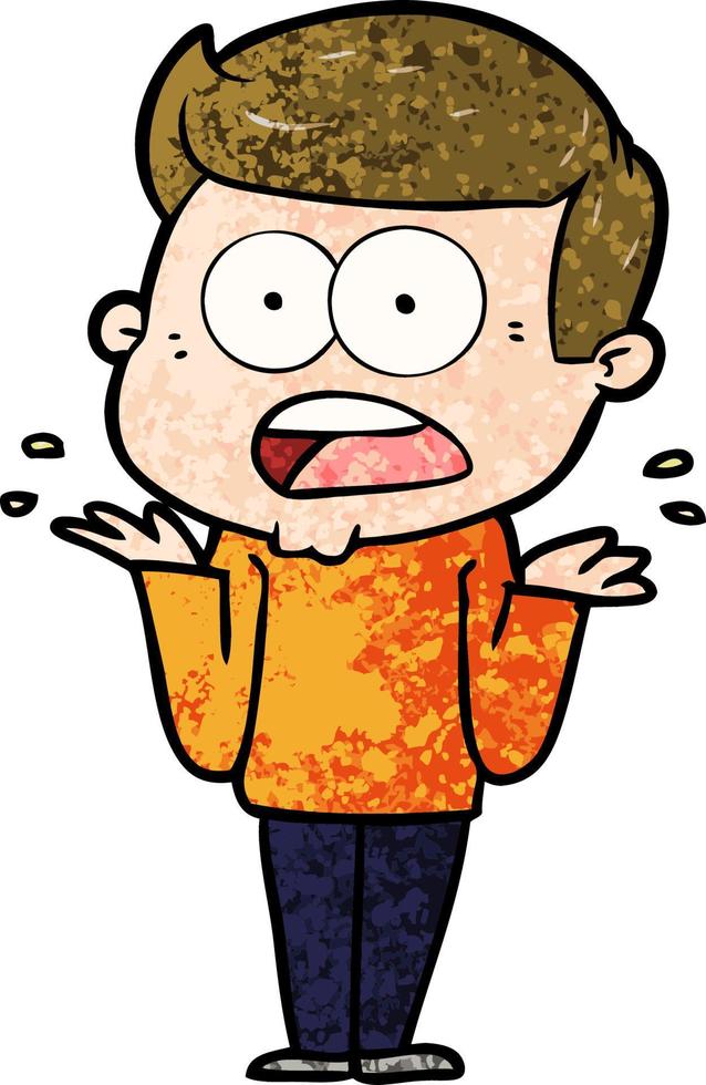cartoon shocked man vector