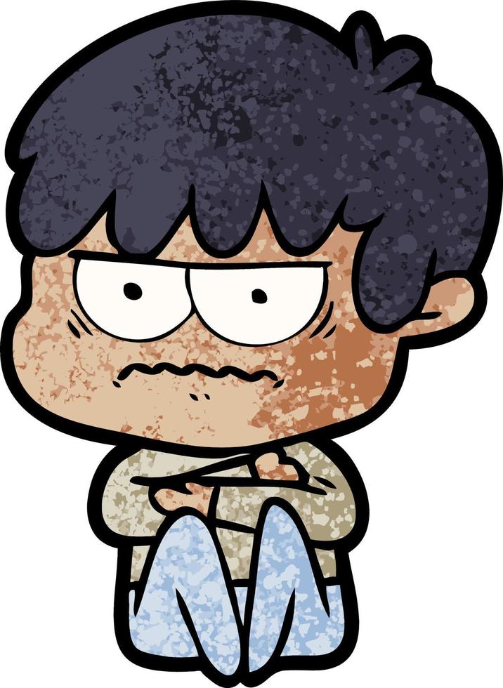 annoyed cartoon boy vector