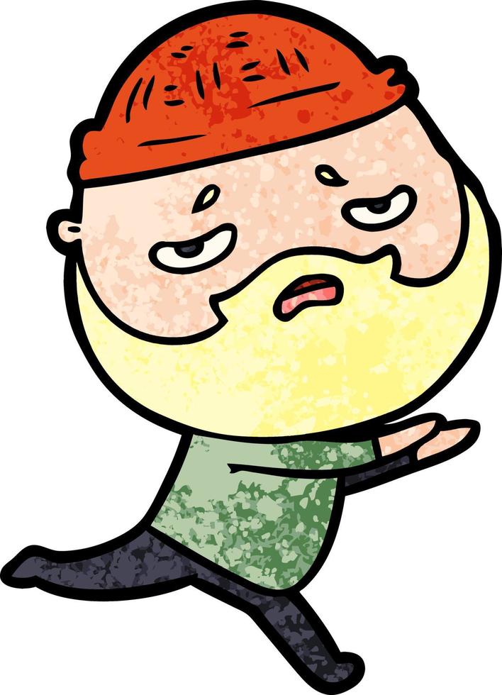 cartoon worried man with beard vector