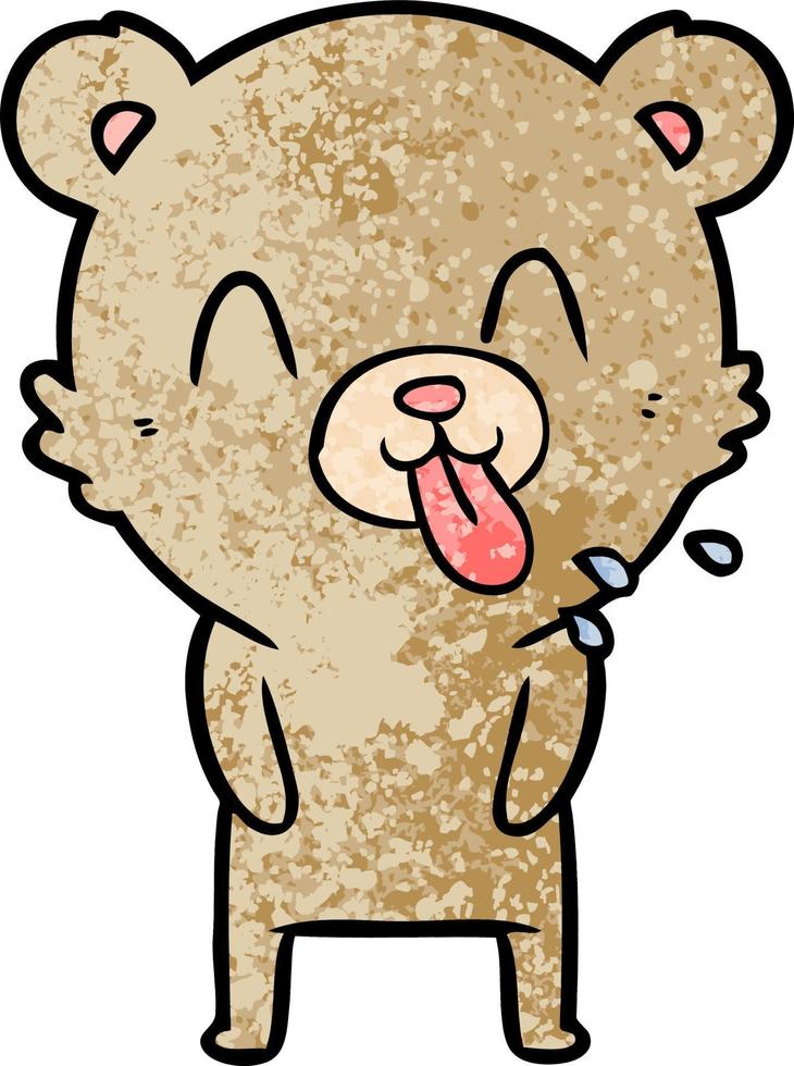 rude cartoon bear vector