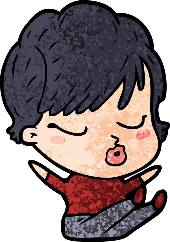 cartoon woman with eyes shut vector