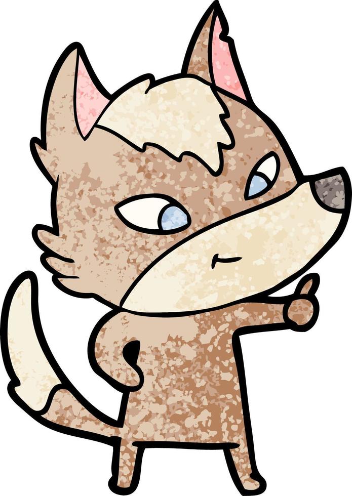 friendly cartoon wolf vector