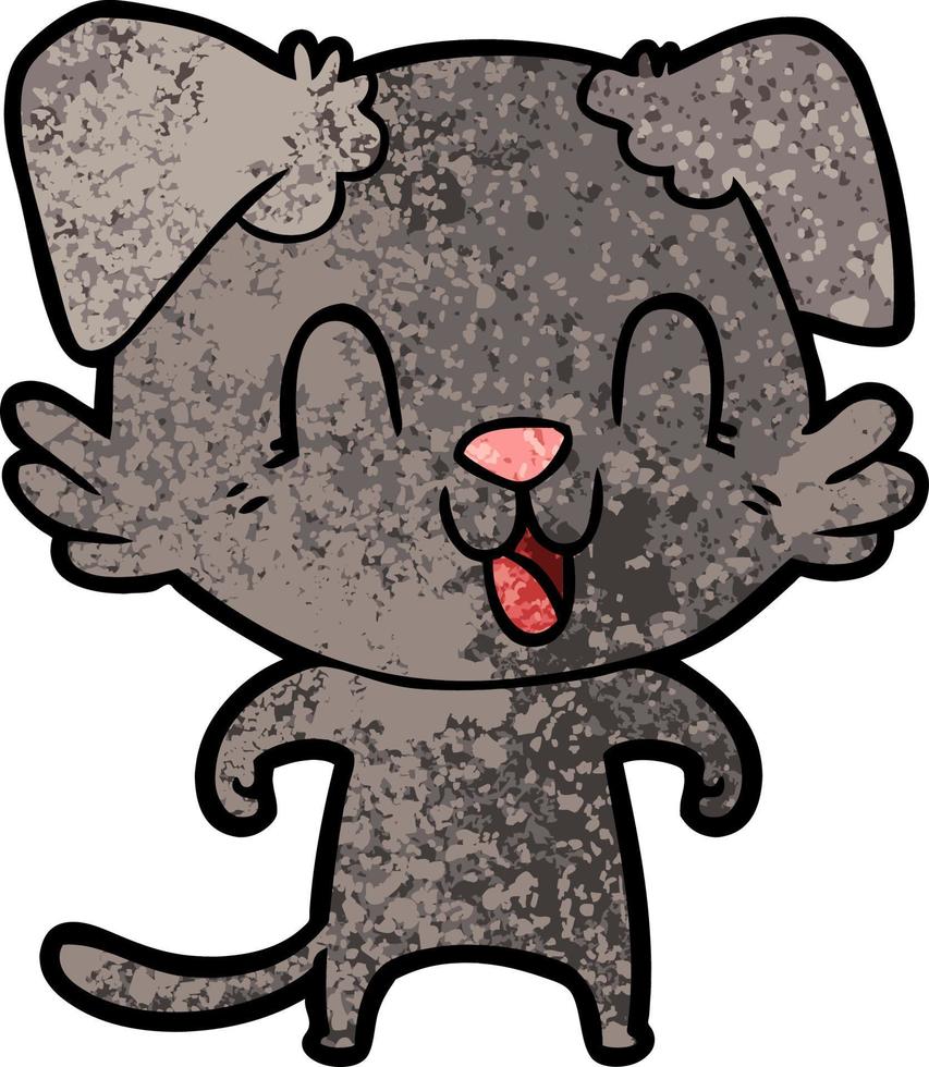 laughing cartoon dog vector
