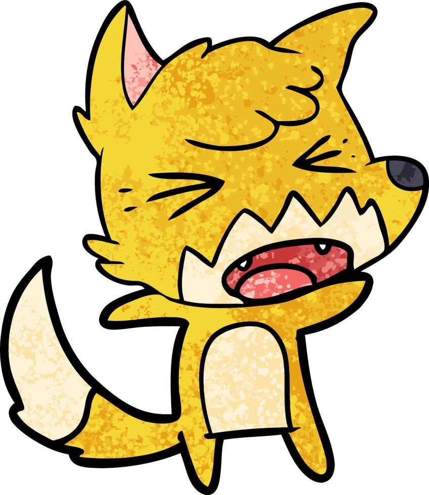 angry cartoon fox vector