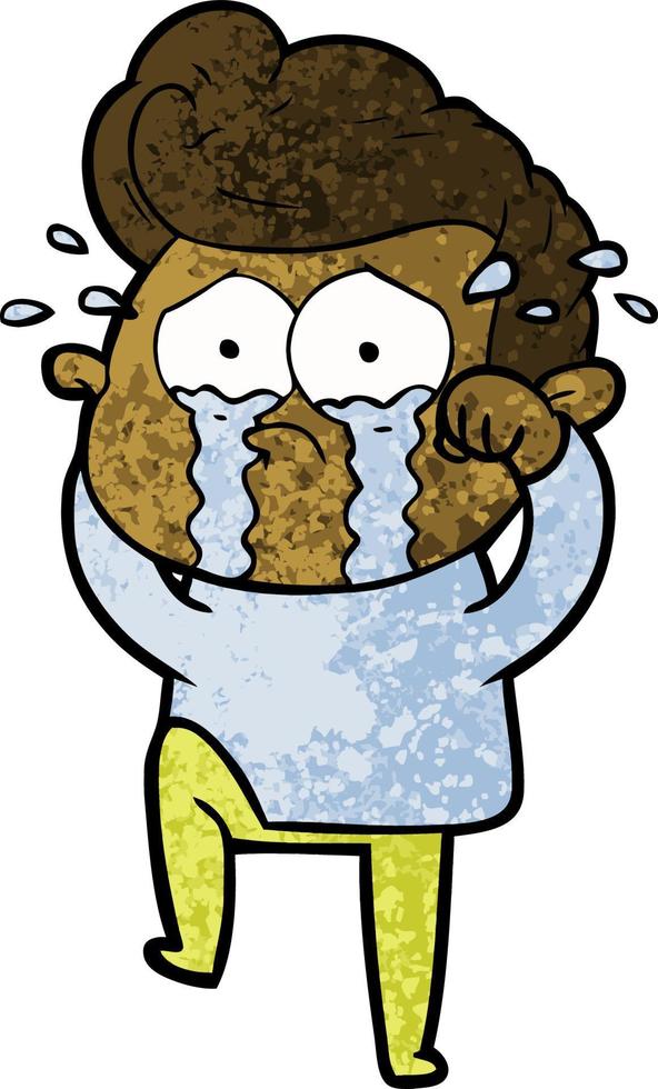 cartoon crying man vector