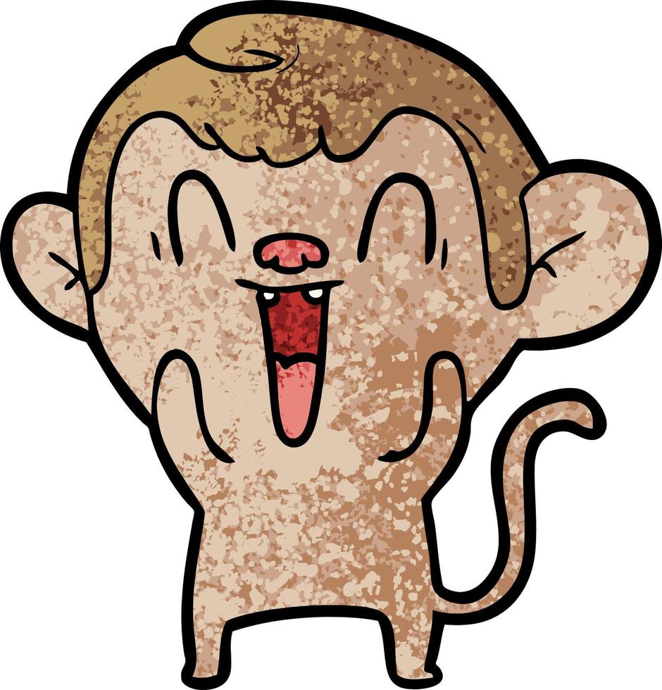cartoon laughing monkey vector