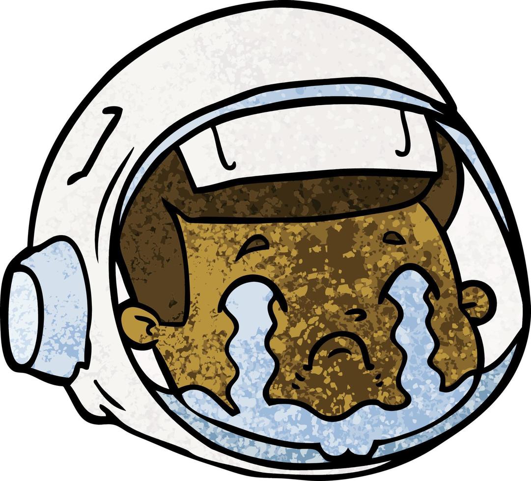 cartoon astronaut face crying vector