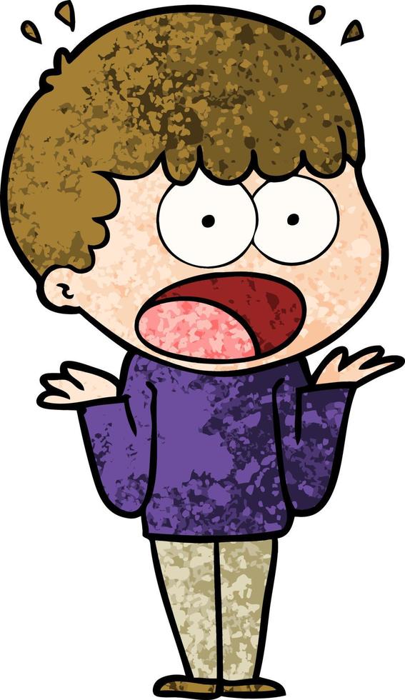 cartoon shocked man vector