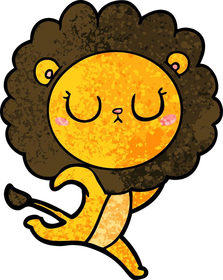 cartoon running lion vector