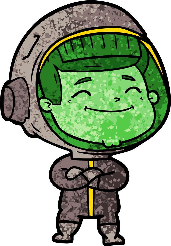 happy cartoon astronaut vector
