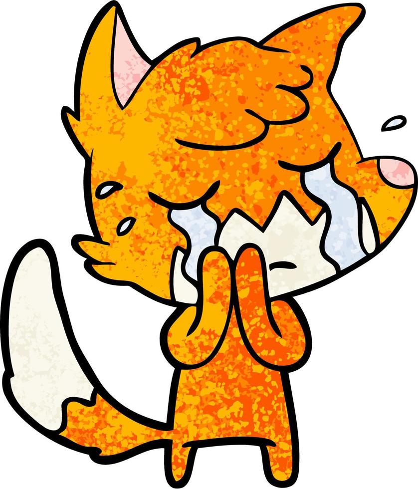 crying fox cartoon vector