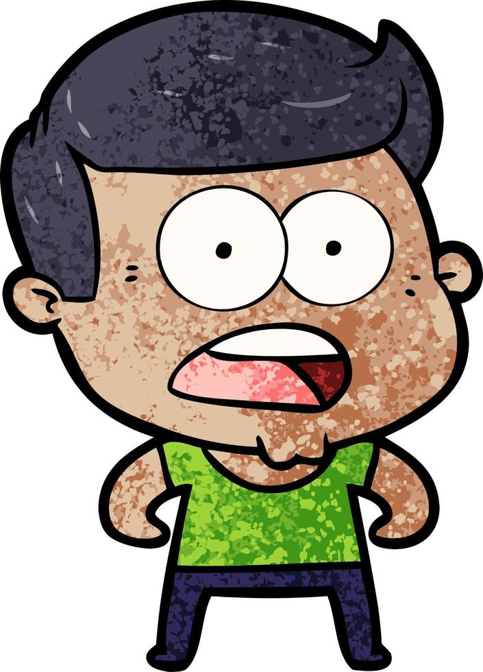 cartoon shocked man vector