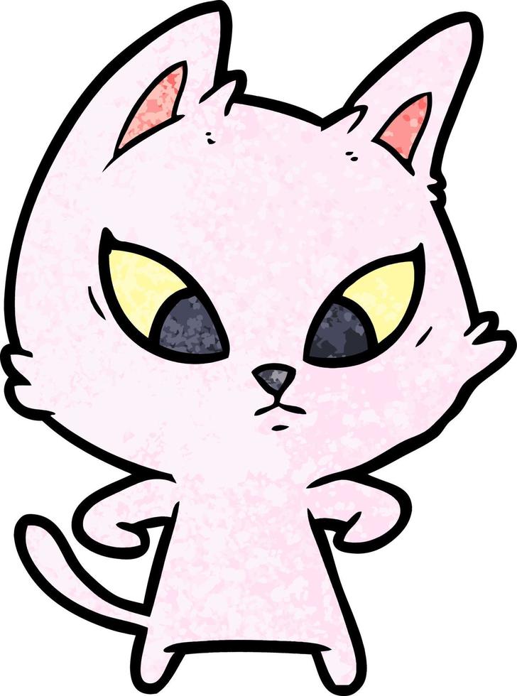 confused cartoon cat vector