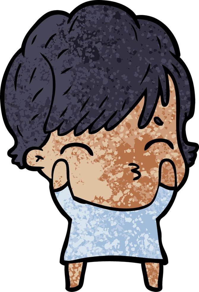 cartoon woman thinking vector