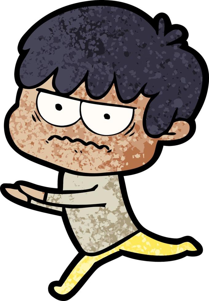 annoyed cartoon boy vector
