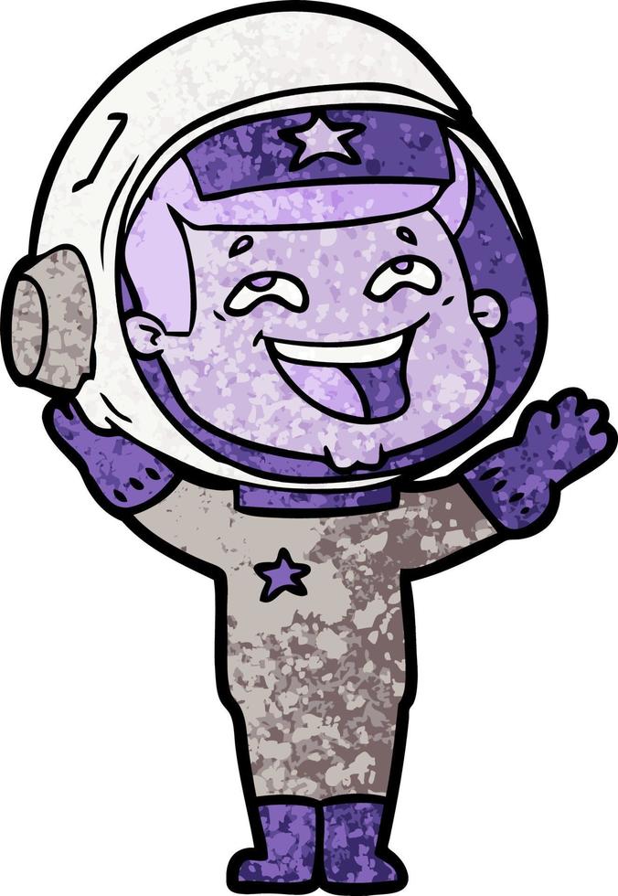 cartoon laughing astronaut vector