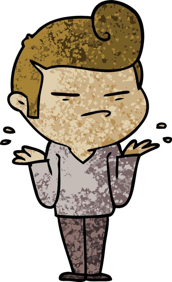 cartoon cool guy with fashion hair cut vector