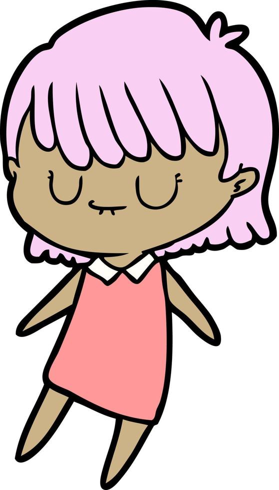 cartoon doodle character woman vector