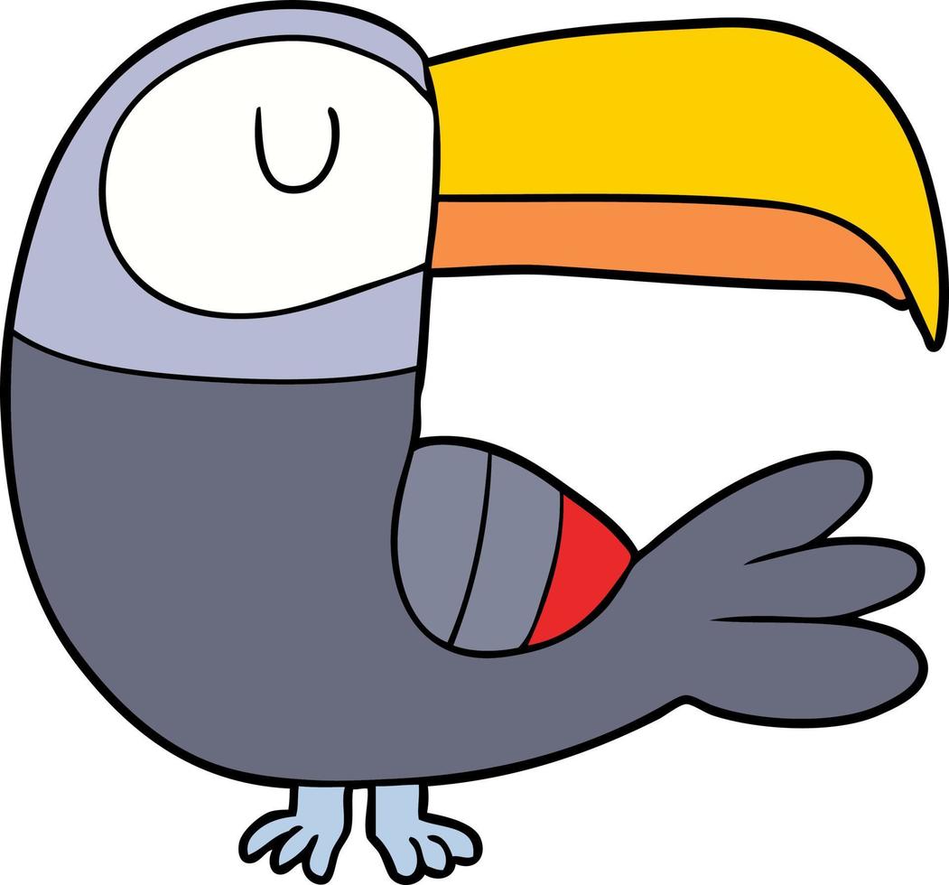 cartoon doodle character toucan vector
