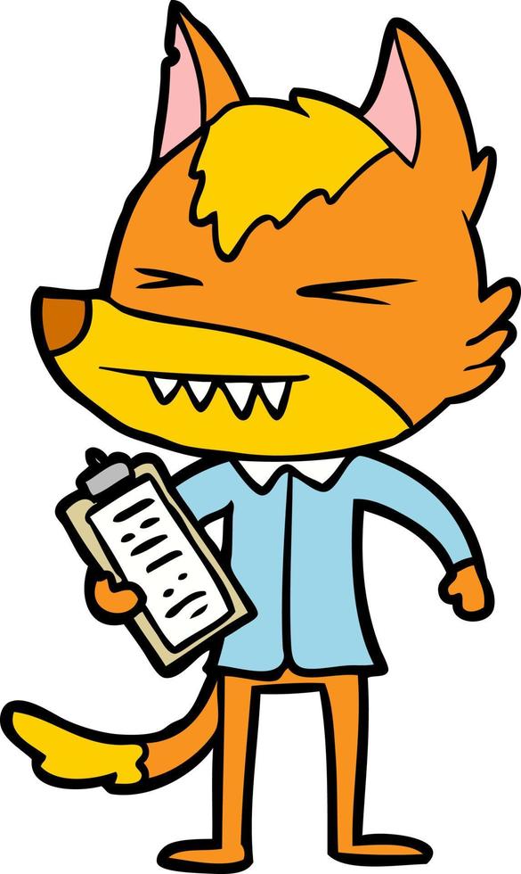 office worker fox cartoon character vector