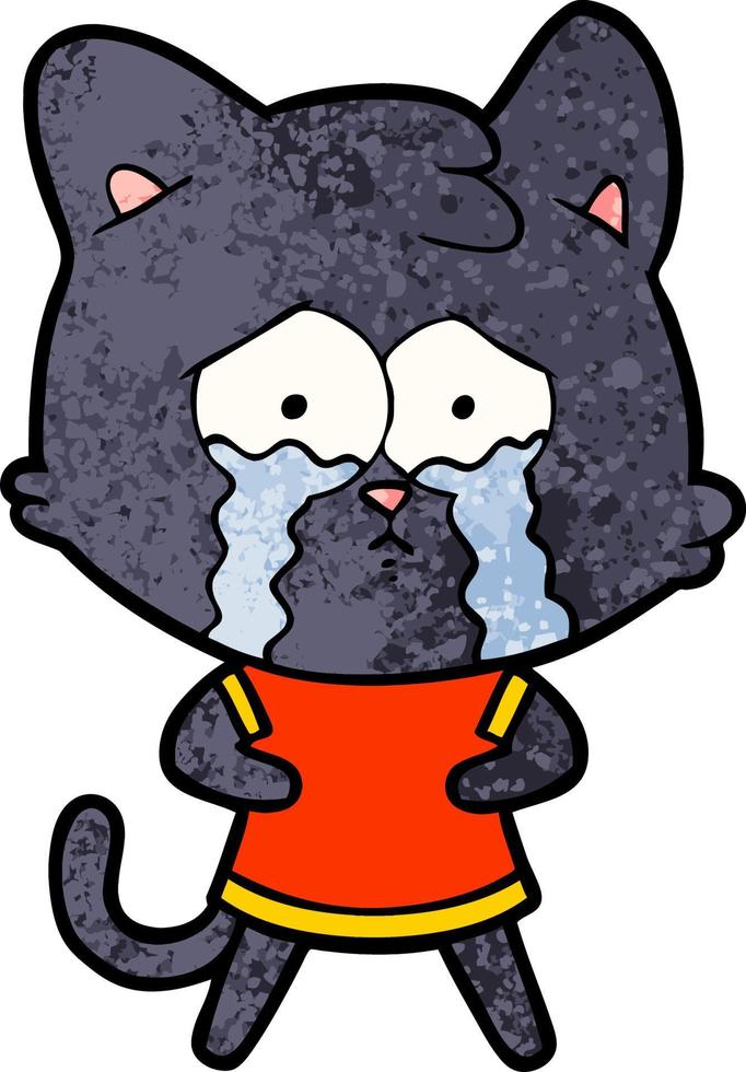 gato llorando de dibujos animados vector