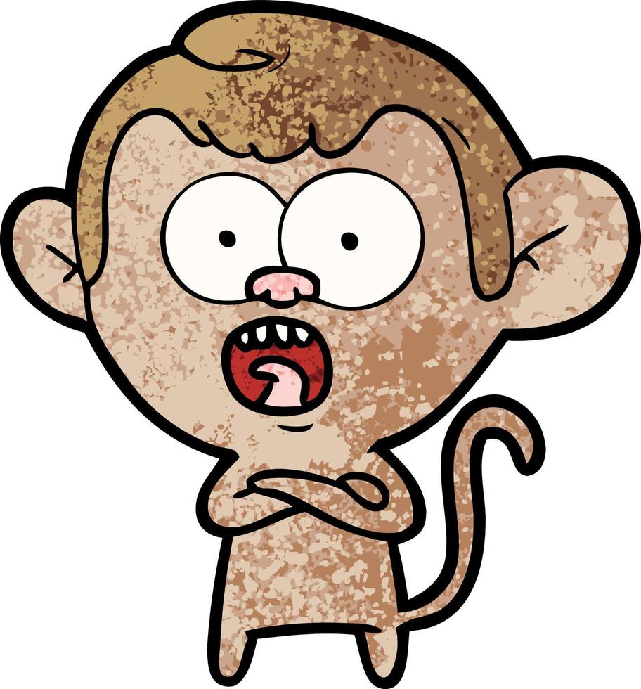 cartoon shocked monkey vector