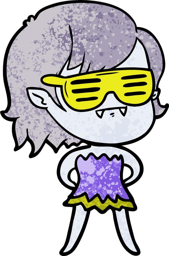 cartoon undead vampire girl vector