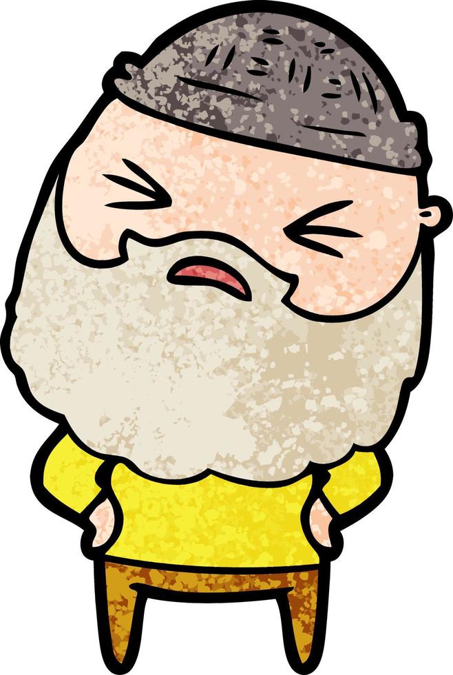 cartoon man with beard vector