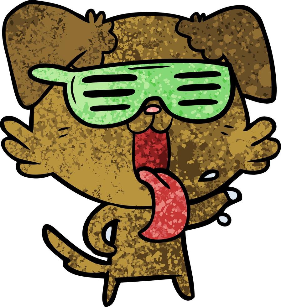 cartoon panting dancing dog vector