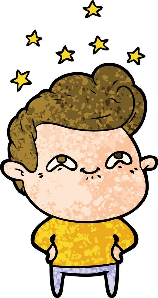 cartoon excited man vector