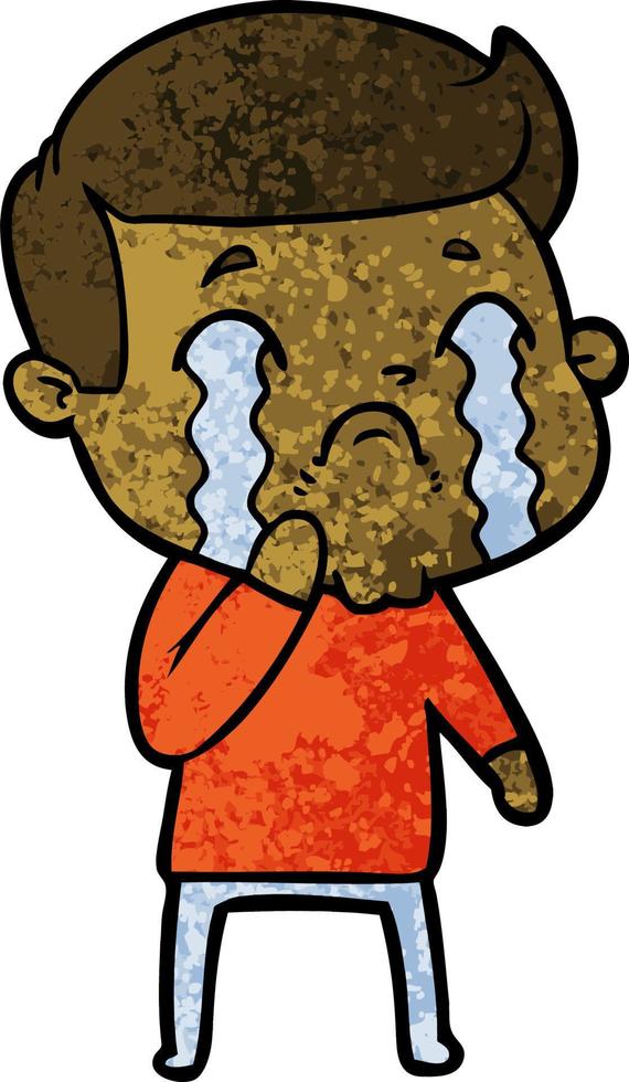 cartoon man crying vector