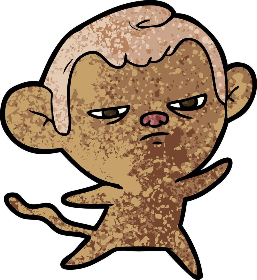 cartoon annoyed monkey vector