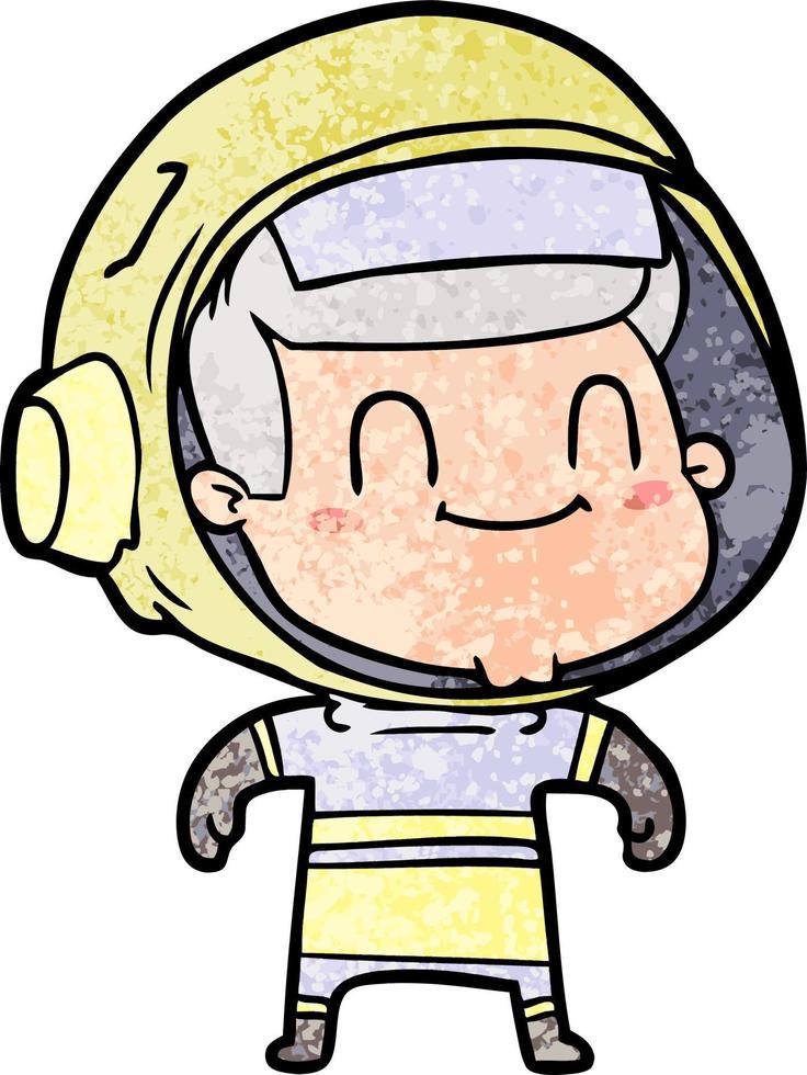 happy cartoon astronaut man vector