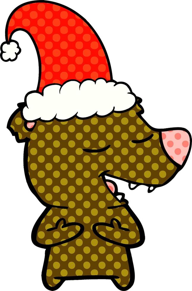 cartoon christmas bear vector