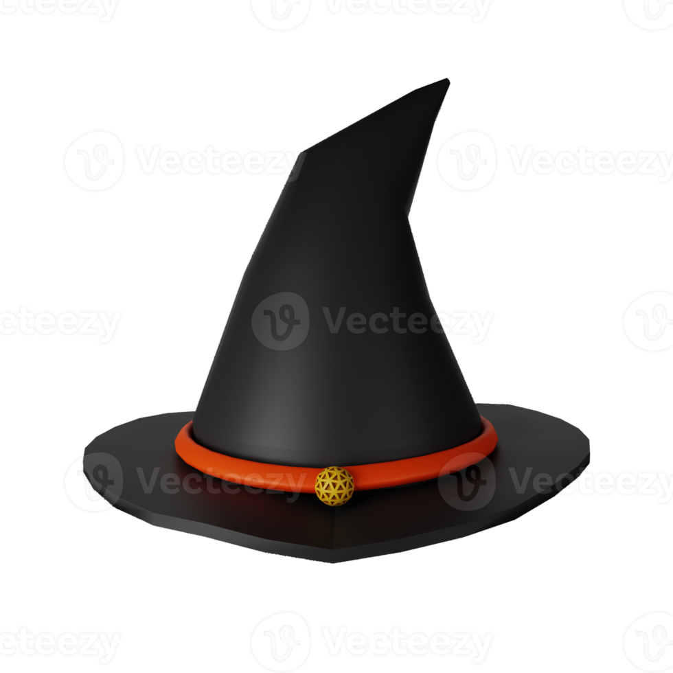 chapeau de sorcière halloween rendu icône 3d png