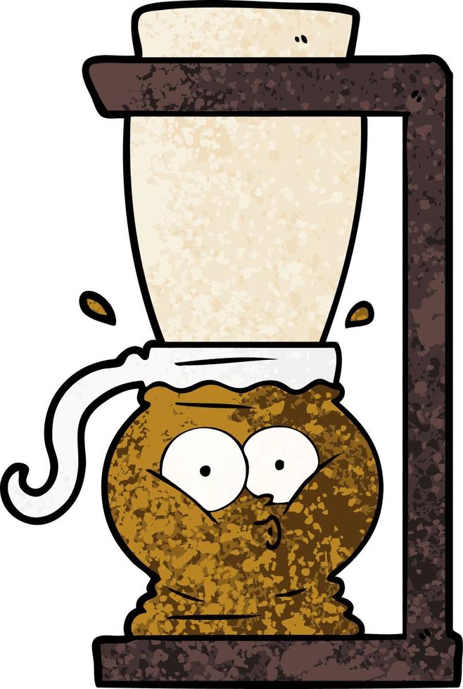 cartoon filter coffee machine vector