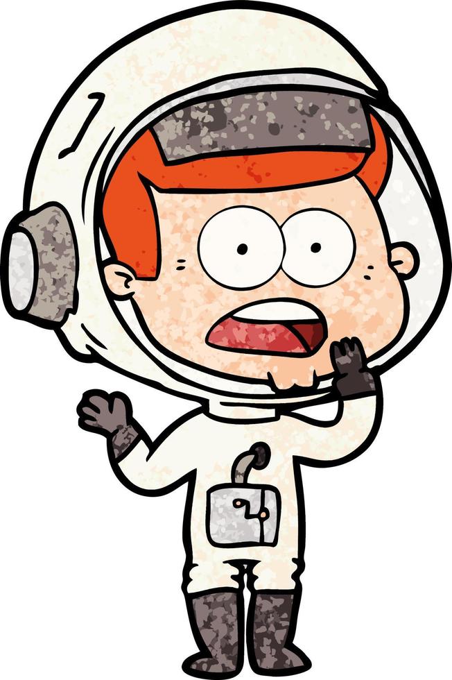 astronauta sorprendido de dibujos animados vector